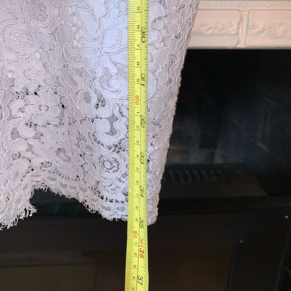 Bardot Fitted Blue Lace Paneled High Neck Cocktail Midi Dress Size Small - Picture 6 of 7